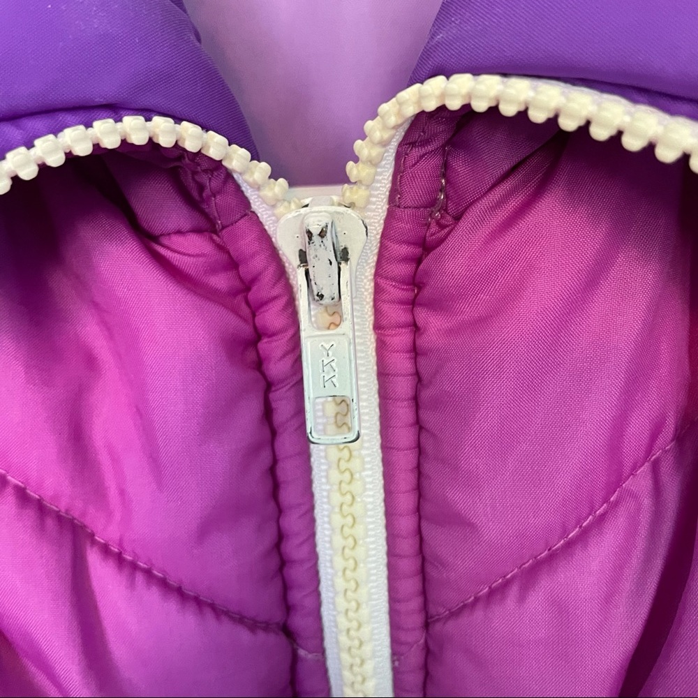 Vintage Retro Jacket Zip off Vest Puffer 80's White Purple Convertible Unique - Picture 6 of 14